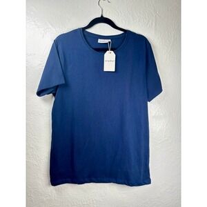 New Simpelhed Organic Soft T-Shirt Mens Large Blue GOTS Certified Cotton Shirt
